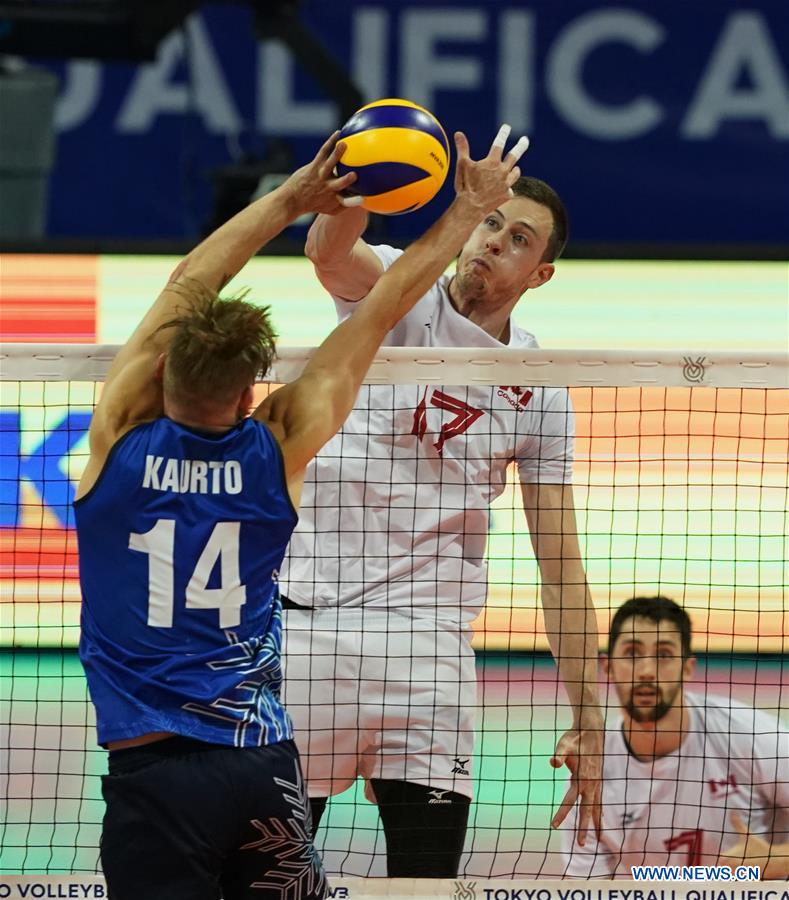 Men's Volleyball Olympic Qualification Canada vs. Finland Xinhua