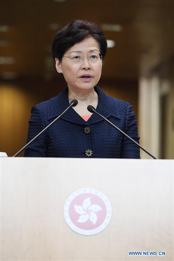 CHINA-HONG KONG-CARRIE LAM-PRESS CONFERENCE (CN)