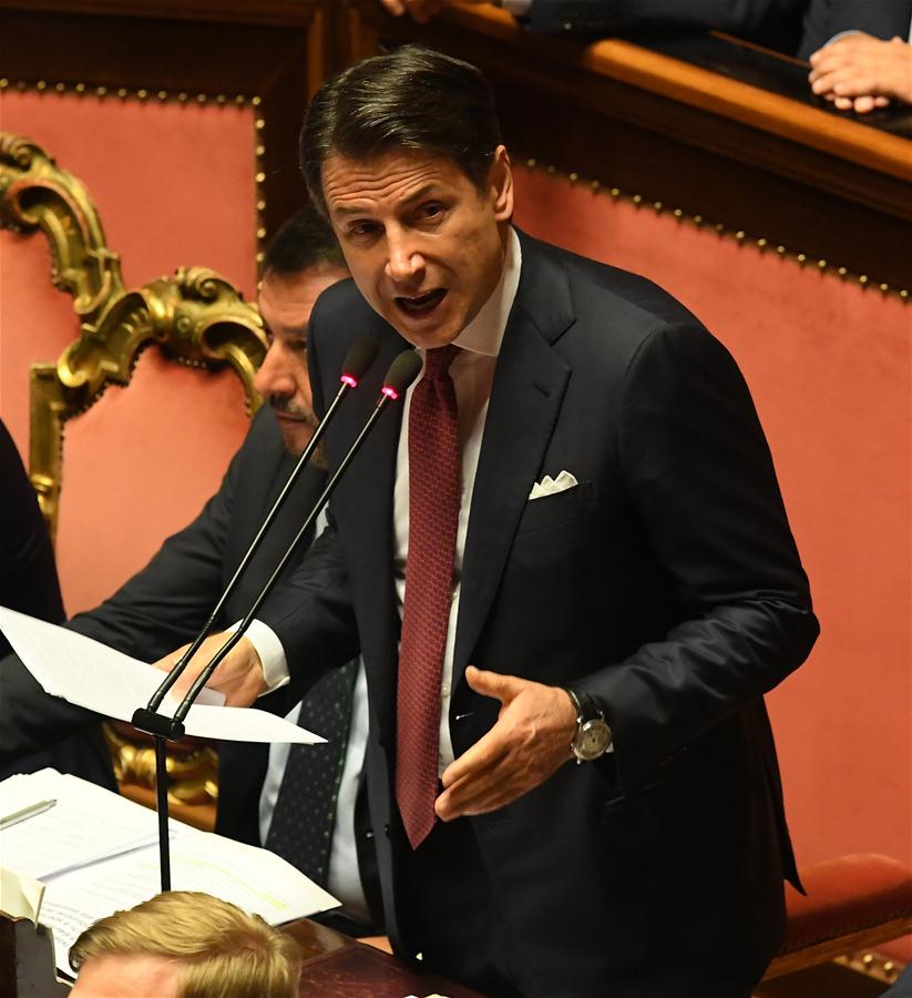 ITALY-ROME-CONTE-SENATE-RESIGNATION