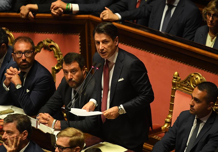 ITALY-ROME-CONTE-SENATE-RESIGNATION