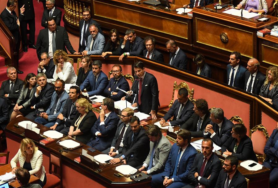 ITALY-ROME-CONTE-SENATE-RESIGNATION