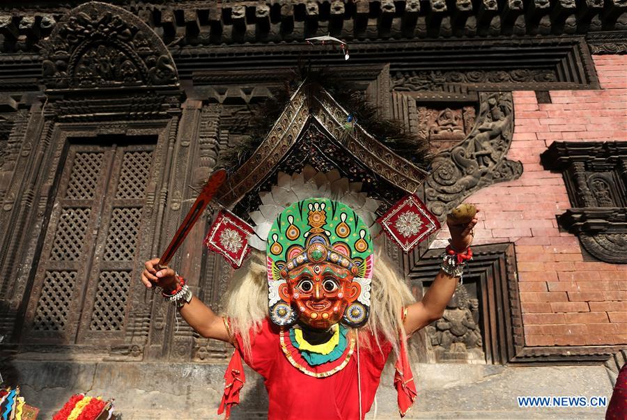 NEPAL-BHAKTAPUR-CULTURE-BHAIRAV DANCE