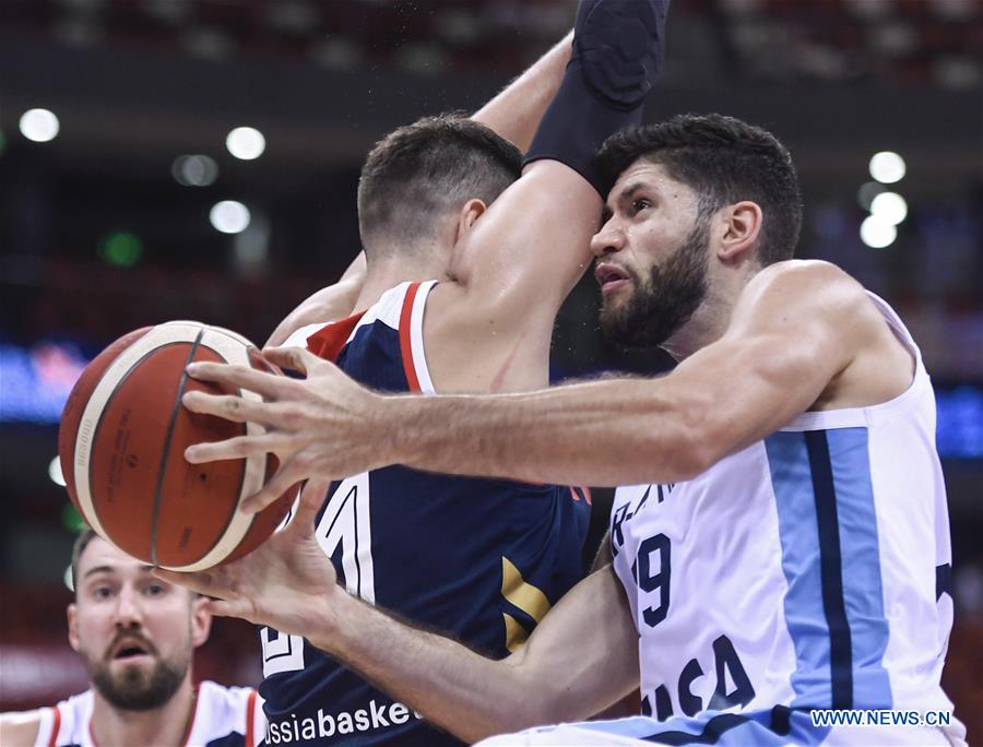 (SP)CHINA-NINGBO-INTERNATIONAL MEN'S BASKETBALL TOURNAMENT-ARG VS RUS (CN)
