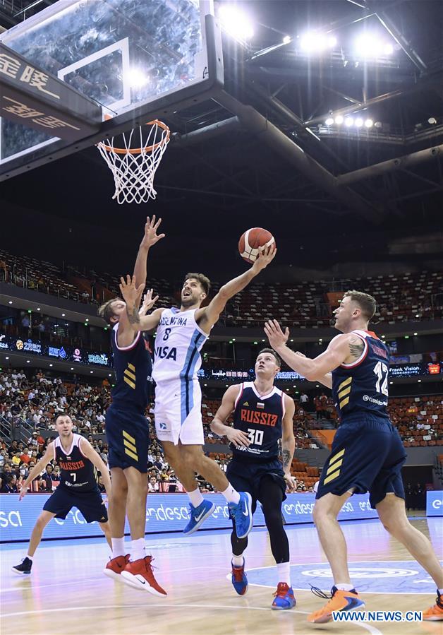 (SP)CHINA-NINGBO-INTERNATIONAL MEN'S BASKETBALL TOURNAMENT-ARG VS RUS (CN)