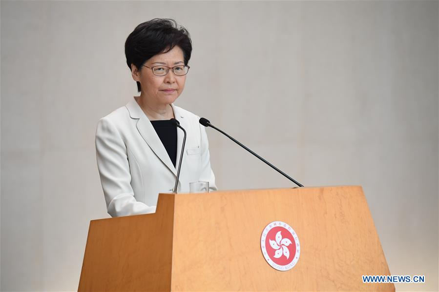 CHINA-HONG KONG-CARRIE LAM-PRESS CONFERENCE (CN)