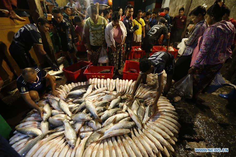 MYANMAR-YANGON-FISH MARKET