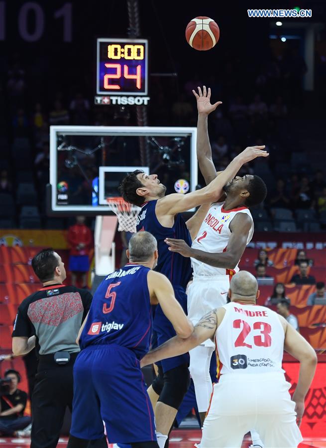 (SP)CHINA-FOSHAN-BASKETBALL-FIBA WORLD CUP-GROUP D-ANGOLA VS SERBIA (CN)