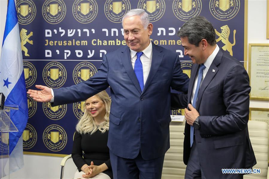 MIDEAST-JERUSALEM-NETANYAHU-HONDURAS-PRESIDENT-MEETING