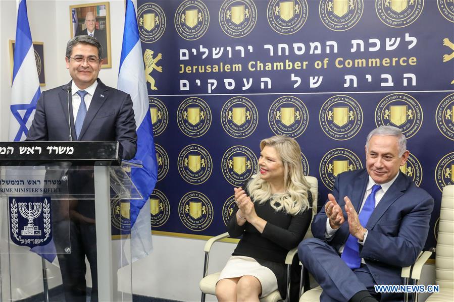 MIDEAST-JERUSALEM-NETANYAHU-HONDURAS-PRESIDENT-MEETING