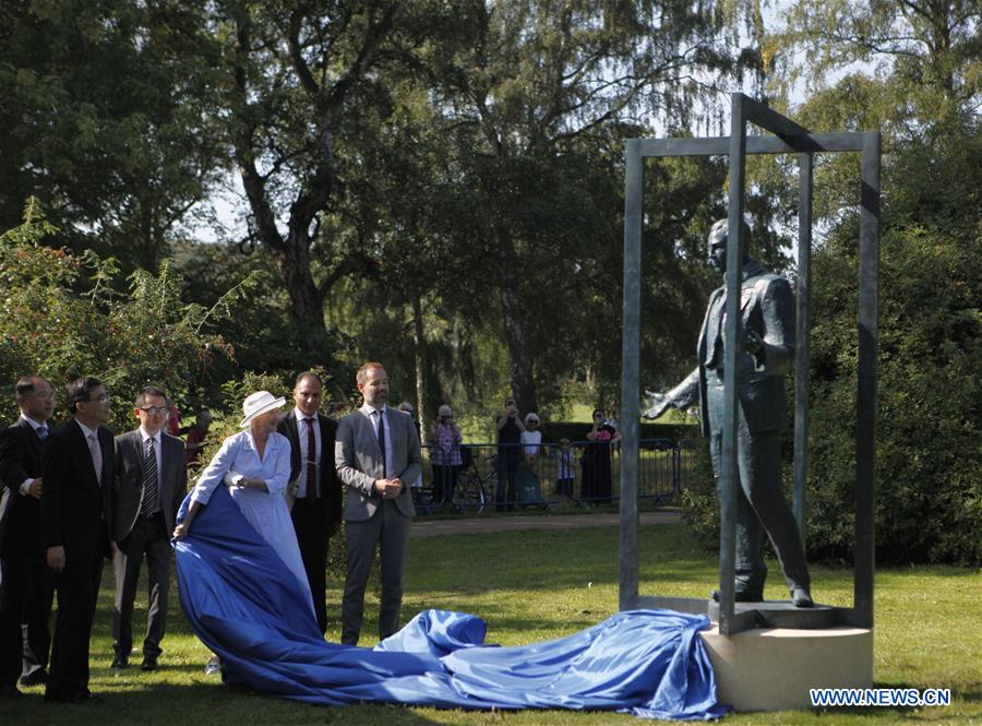 DENMARK-AARHUS-BERNHARD SINDBERG-STATUE-UNVEILING