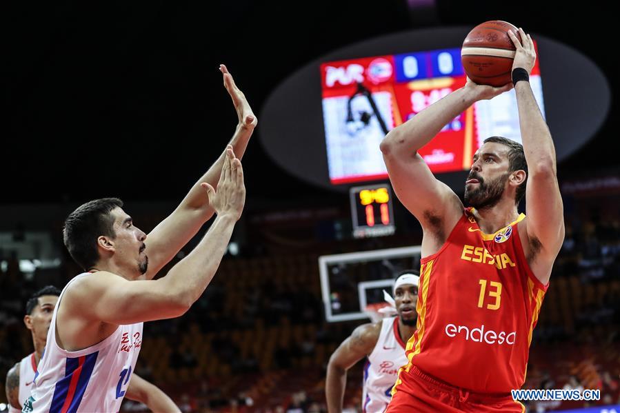 (SP)CHINA-GUANGZHOU-BASKETBALL-FIBA WORLD CUP-GROUP C-SPAIN VS PUERTO RICO