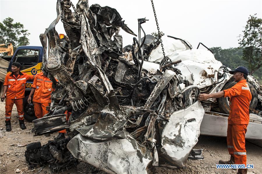 INDONESIA-WEST JAVA-TOLL ROAD-ACCIDENT-AFTERMATH