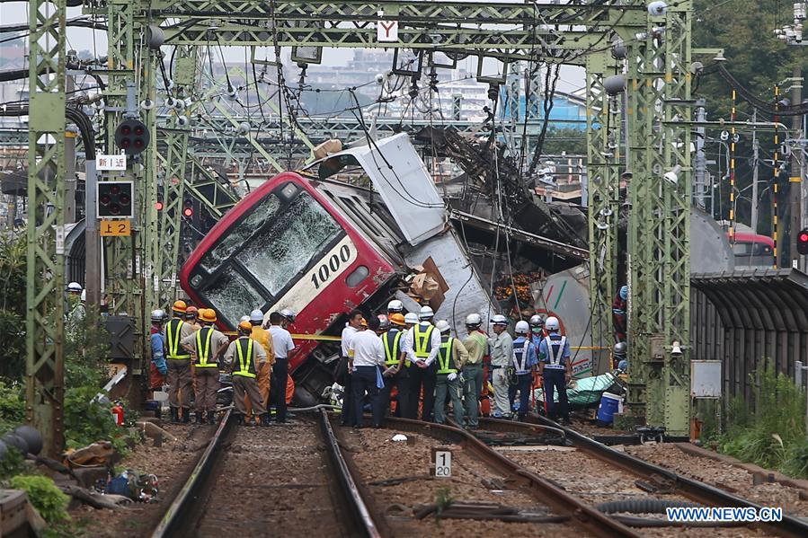 JAPAN-YOKOHAMA-TRAIN-TRUCK-COLLISION