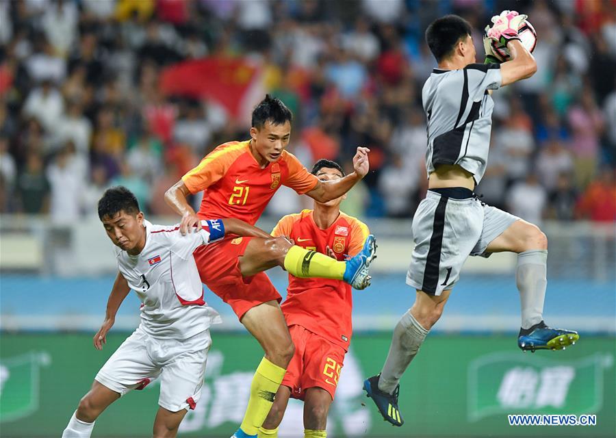 (SP)CHINA-HUANGSHI-FOOTBALL-CFA TEAM CHINA INTERNATIONAL FRIENDLY MATCH-CHN VS DPRK