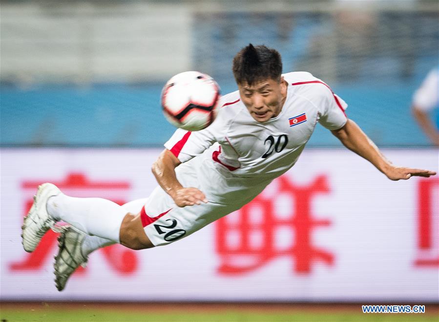(SP)CHINA-HUANGSHI-FOOTBALL-CFA TEAM CHINA INTERNATIONAL FRIENDLY MATCH-CHN VS DPRK