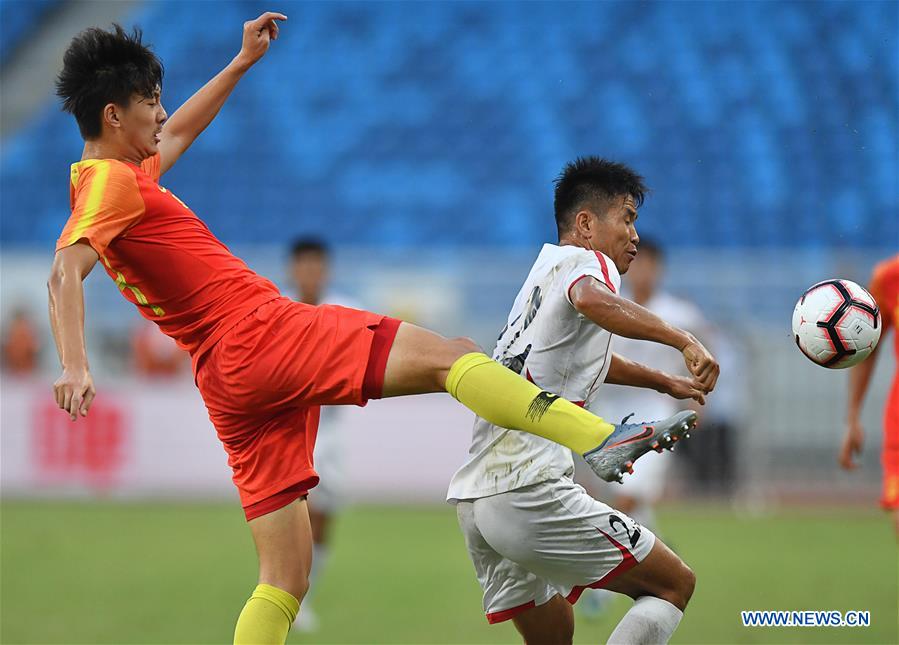 (SP)CHINA-HUANGSHI-FOOTBALL-CFA TEAM CHINA INTERNATIONAL FRIENDLY MATCH-CHN VS DPRK