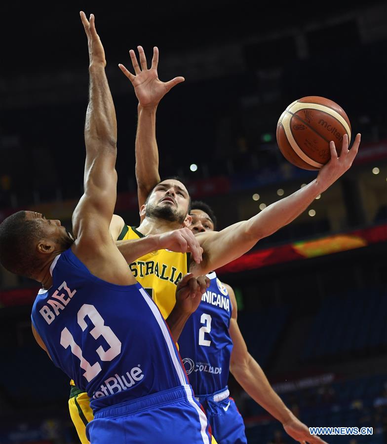 (SP)CHINA-NANJING-BASKETBALL-FIBA WORLD CUP-GROUP L-AUS VS DOM(CN)