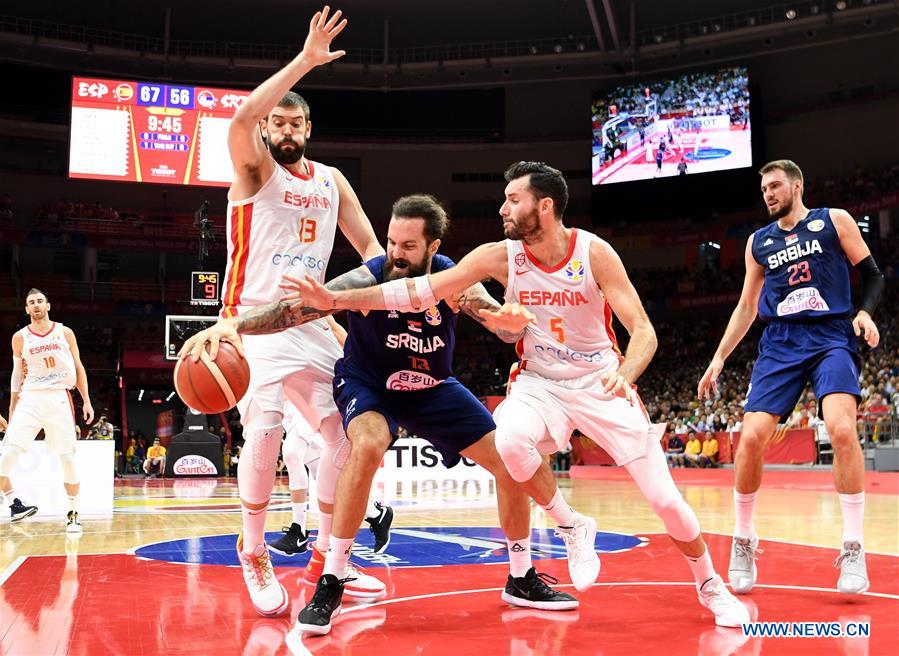 (SP)CHINA-WUHAN-BASKETBALL-FIBA WORLD CUP-GROUP J-ESP VS SRB (CN)
