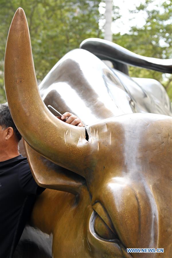 U.S.-NEW YORK-CHARGING BULL-DAMAGE