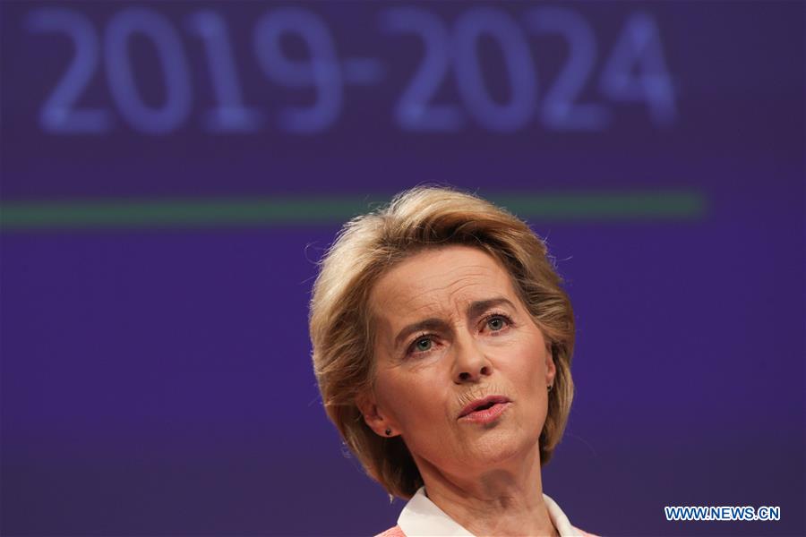 (PORTRAITS)BELGIUM-BRUSSELS-EU-URSULA VON DER LEYEN-PRESS CONFERENCE