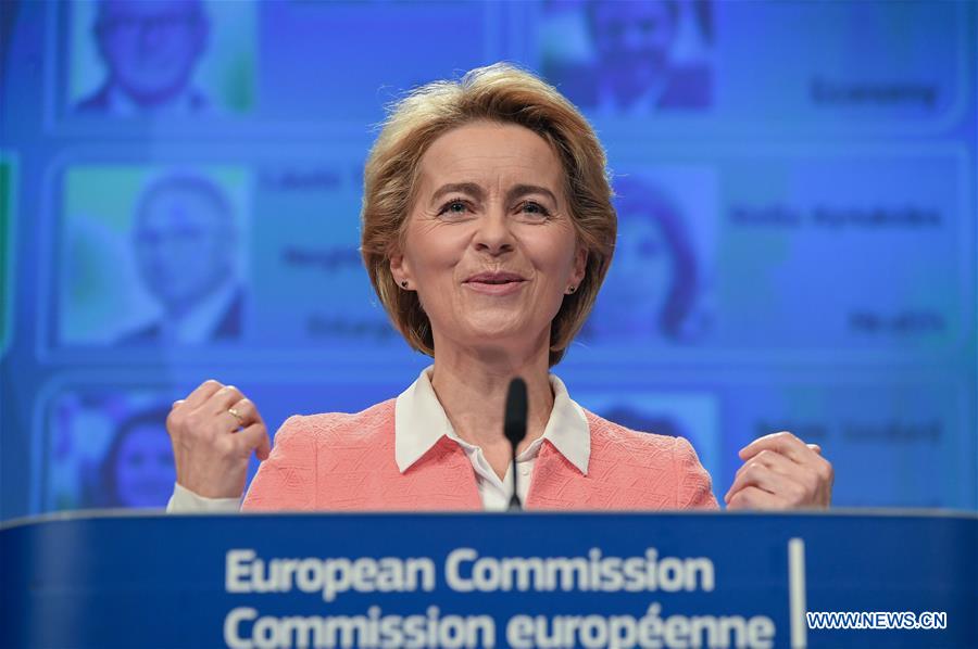 (PORTRAITS)BELGIUM-BRUSSELS-EU-URSULA VON DER LEYEN-PRESS CONFERENCE