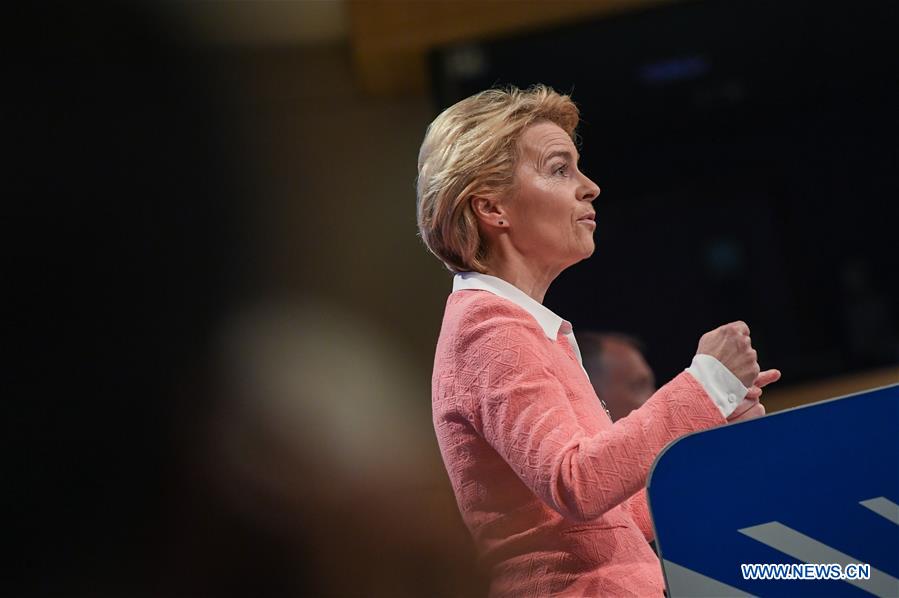 (PORTRAITS)BELGIUM-BRUSSELS-EU-URSULA VON DER LEYEN-PRESS CONFERENCE