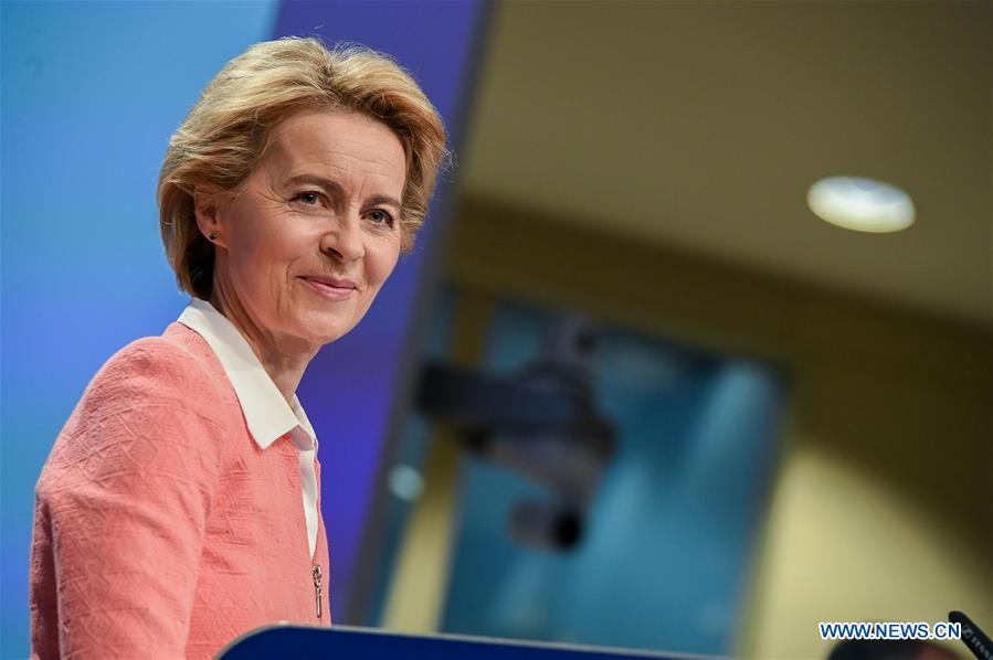 (PORTRAITS)BELGIUM-BRUSSELS-EU-URSULA VON DER LEYEN-PRESS CONFERENCE