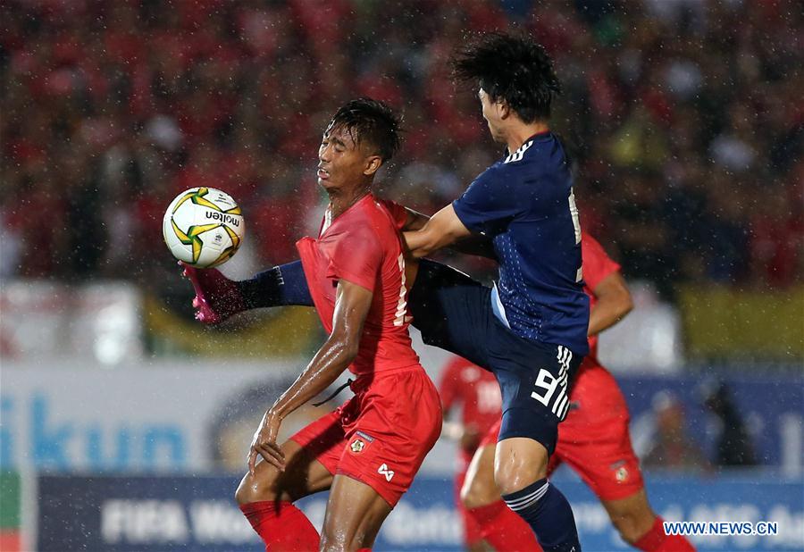 (SP)MYANMAR-YANGON-SOCCER-FIFA WORLD CUP QATAR 2022 AND AFC ASIAN CUP CHINA 2023 QUALIFIERS-MYANMAR VS JAPAN