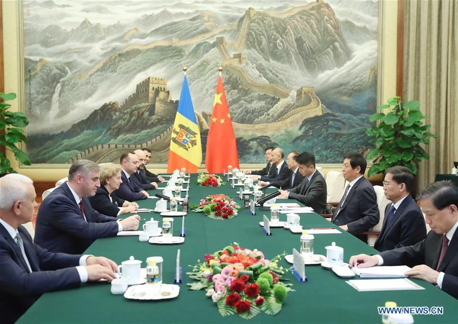 CHINA-BEIJING-LI ZHANSHU-MOLDOVAN PARLIAMENT PRESIDENT-MEETING (CN)