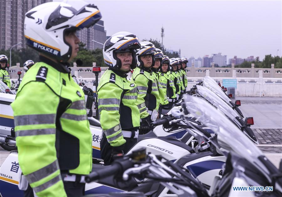 CHINA-BEIJING-TRAFFIC POLICE ON MOTORBIKES (CN)
