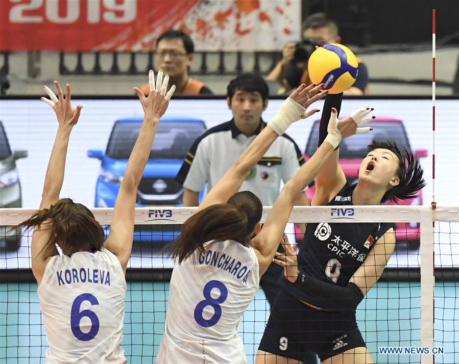 (SP)JAPAN-YOKOHAMA-VOLLEYBALL-WOMEN'S WORLD CUP-CHN VS RUS