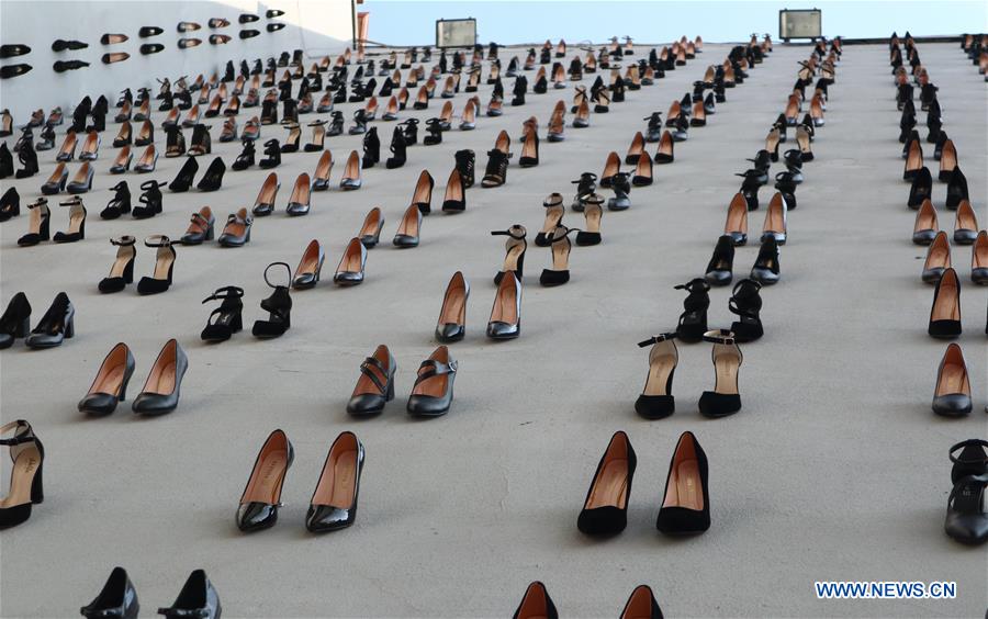 TURKEY-ISTANBUL-HIGH HEELS INSTALLATION-AWARENESS AGAINST MALE VIOLENCE