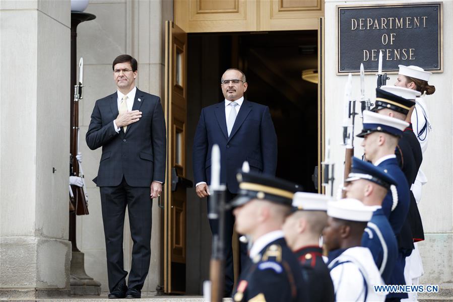 U.S.-ARLINGTON-MARK ESPER-BAHRAIN-CROWN PRINCE-MEETING
