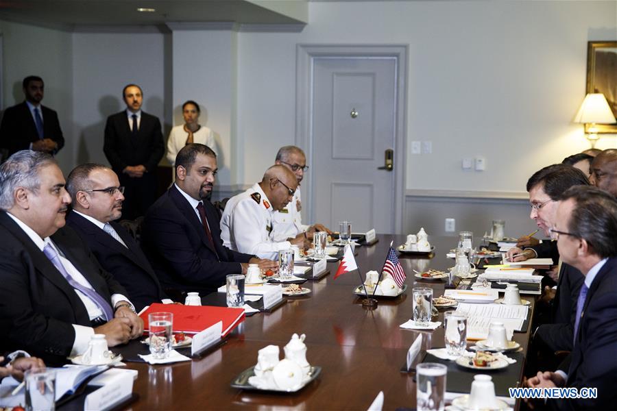 U.S.-ARLINGTON-MARK ESPER-BAHRAIN-CROWN PRINCE-MEETING