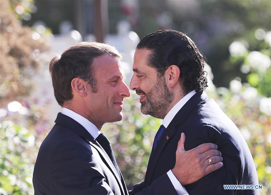 FRANCE-PARIS-EMMANUEL MACRON-LEBANON-SAAD HARIRI