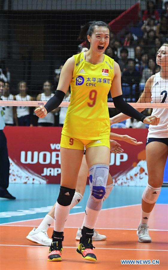 (SP)JAPAN-SAPPORO-VOLLEYBALL-WOMEN'S WORLD CUP-CHN VS USA