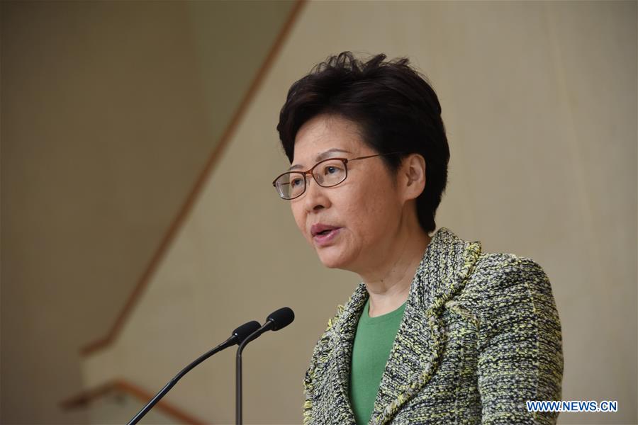 CHINA-HONG KONG-CARRIE LAM-MEDIA BRIEFING (CN)