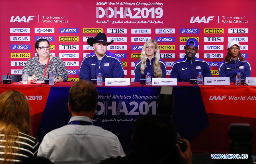 (SP)QATAR-DOHA-IAAF WORLD CHAMPIONSHIPS-U.S-PRESS CONFERENCE