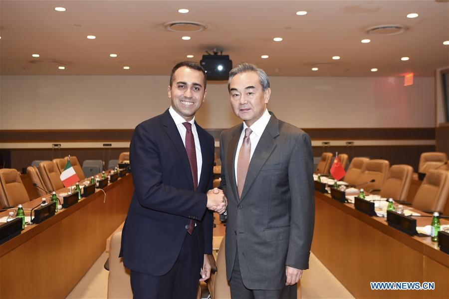 UN-CHINA-WANG YI-ITALY-FM-MEETING