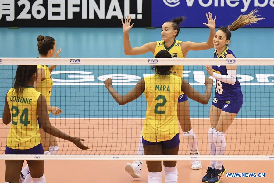 (SP)JAPAN-OSAKA-VOLLEYBALL-WOMEN'S WORLD CUP-BRA VS CMR