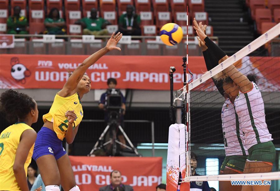 (SP)JAPAN-OSAKA-VOLLEYBALL-WOMEN'S WORLD CUP-BRA VS CMR