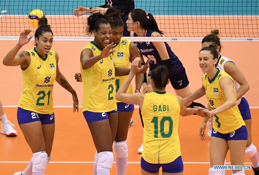 (SP)JAPAN-OSAKA-VOLLEYBALL-WOMEN'S WORLD CUP-BRZ VS KOR