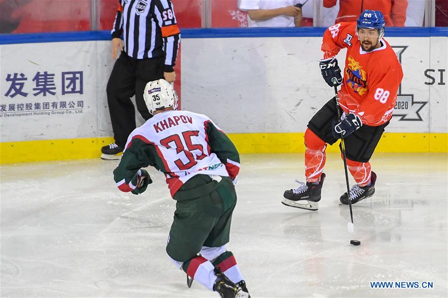 (SP)CHINA-JILIN-ICE HOCKEY-SILK ROAD SUPREME HOCKEY LEAGUE-TSEN TOU VS BARS