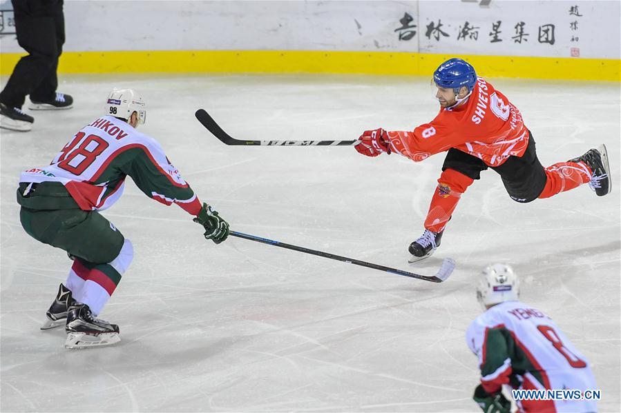 (SP)CHINA-JILIN-ICE HOCKEY-SILK ROAD SUPREME HOCKEY LEAGUE-TSEN TOU VS BARS