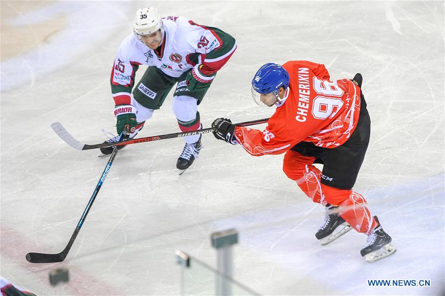 (SP)CHINA-JILIN-ICE HOCKEY-SILK ROAD SUPREME HOCKEY LEAGUE-TSEN TOU VS BARS