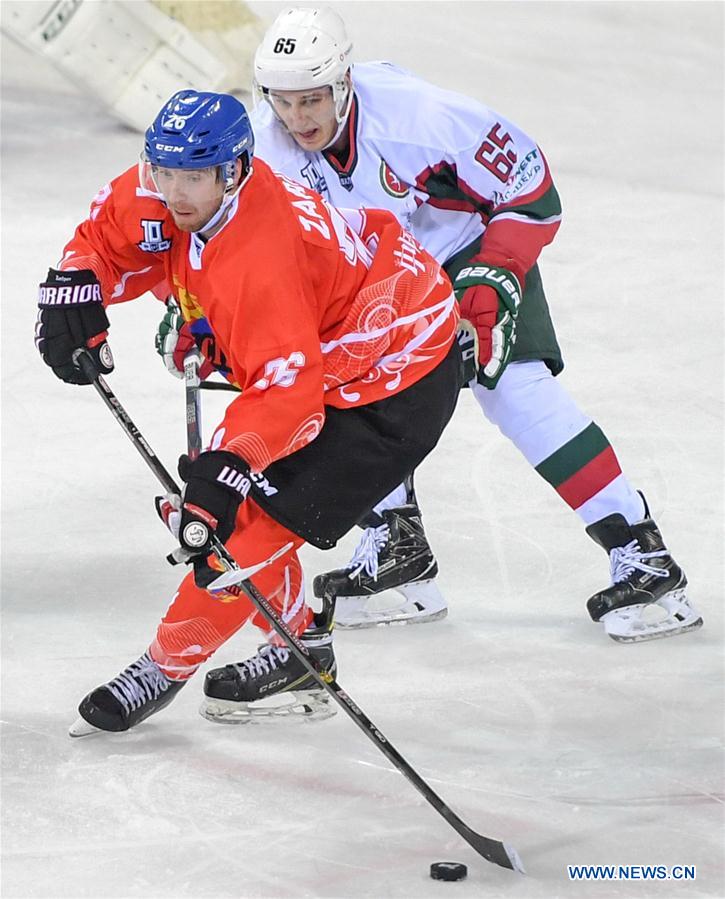 (SP)CHINA-JILIN-ICE HOCKEY-SILK ROAD SUPREME HOCKEY LEAGUE-TSEN TOU VS BARS