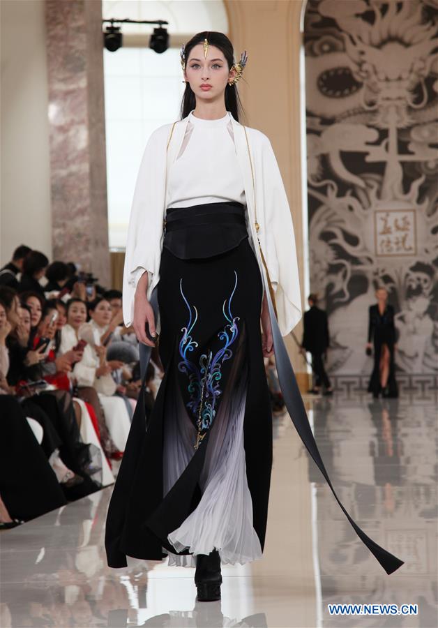 Creations of HEAVEN GAIA presented during Paris Fashion Week - Xinhua