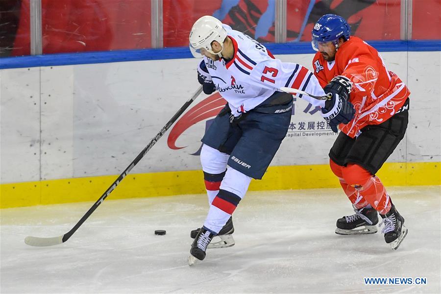 (SP)CHINA-JILIN-ICE HOCKEY-SILK ROAD SUPREME HOCKEY LEAGUE-TSEN TOU VS GORKY