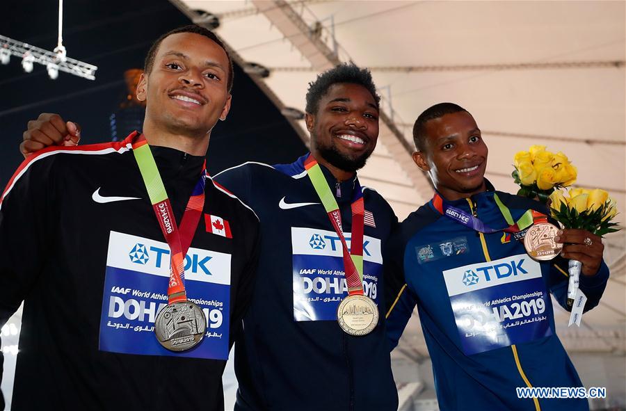 (SP)QATAR-DOHA-IAAF WORLD ATHLETICS CHAMPIONSHIPS-MEN'S 200M MEDAL CEREMONY 