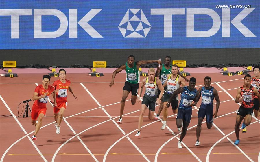 (SP)QATAR-DOHA-ATHLETICS-IAAF ATHLETICS WORLD CHAMPIONSHIPS-MEN'S 4X100M RELAY